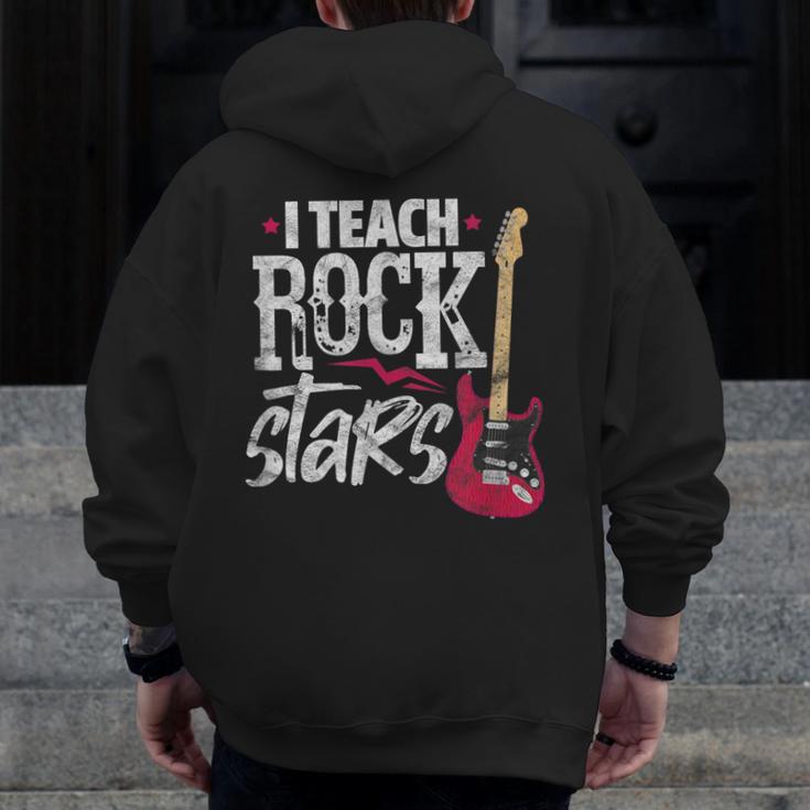 I Teach Rock Stars Music Teacher Guitar Player Men Zip Up Hoodie Back Print, funny design I Teach Rock Stars Music Teacher Guitar Player Men Zip Up Hoodie Back Print, funny design
