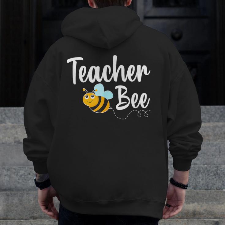 Teacher Bee Bumblebee Back To School Men Zip Up Hoodie Back Print, funny design Teacher Bee Bumblebee Back To School Men Zip Up Hoodie Back Print, funny design