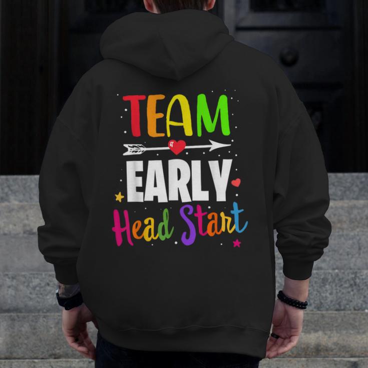 Teacher Early Childhood Education Preschool Head Start Crew Men Zip Up Hoodie Back Print, funny design