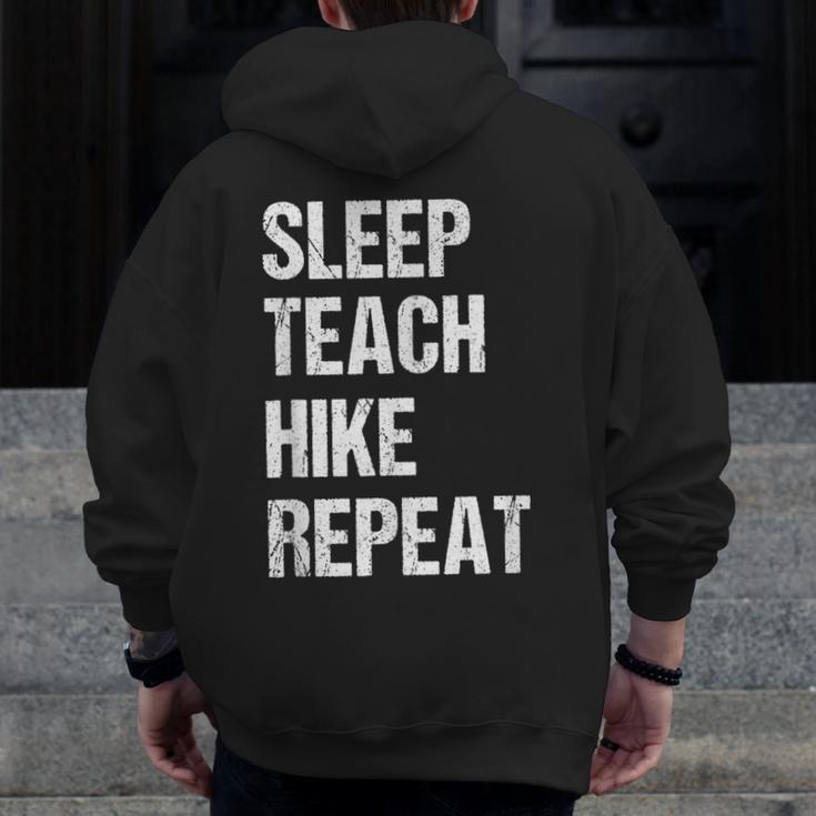 Teacher Hiking Shirt Teaching Hiker T Shirt Men Zip Up Hoodie Back Print, funny design