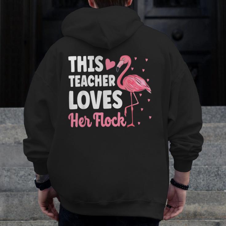 This Teacher Loves Her Flock Teaching Flamingo Girl Men Zip Up Hoodie Back Print, funny design This Teacher Loves Her Flock Teaching Flamingo Girl Men Zip Up Hoodie Back Print, funny design