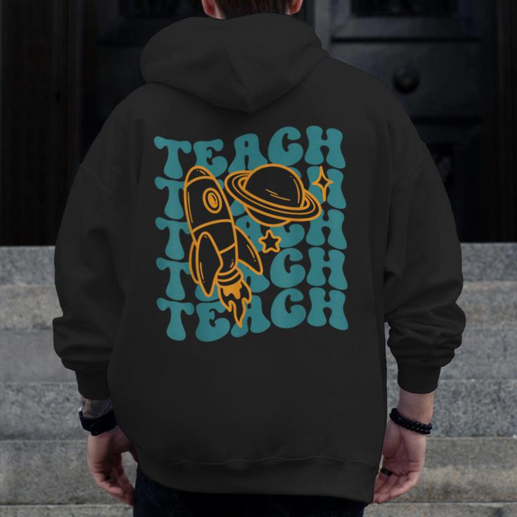 Teacher Outer Space Science Astronomy Planet Saturn Teach Men Zip Up Hoodie Back Print, Science Teacher Gifts, funny design Teacher Outer Space Science Astronomy Planet Saturn Teach Men Zip Up Hoodie Back Print, Science Teacher Gifts, funny design