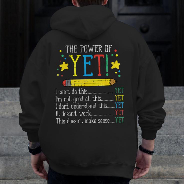 Teacher Power Of Yet Cant Do This Inspirational Women Men Men Zip Up Hoodie Back Print, funny design Teacher Power Of Yet Cant Do This Inspirational Women Men Men Zip Up Hoodie Back Print, funny design