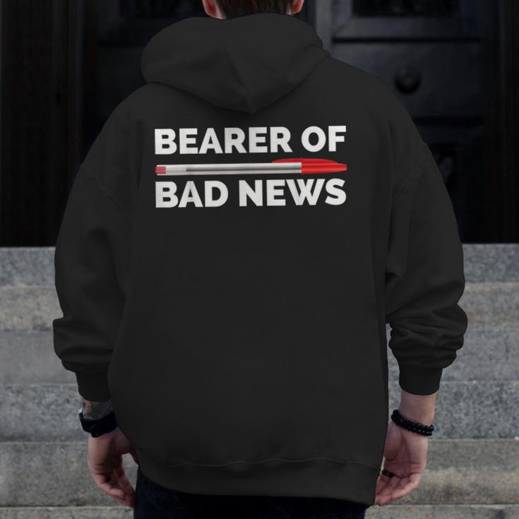 Teacher Red Pen Grading Exam Marking School Men Zip Up Hoodie Back Print, funny design
