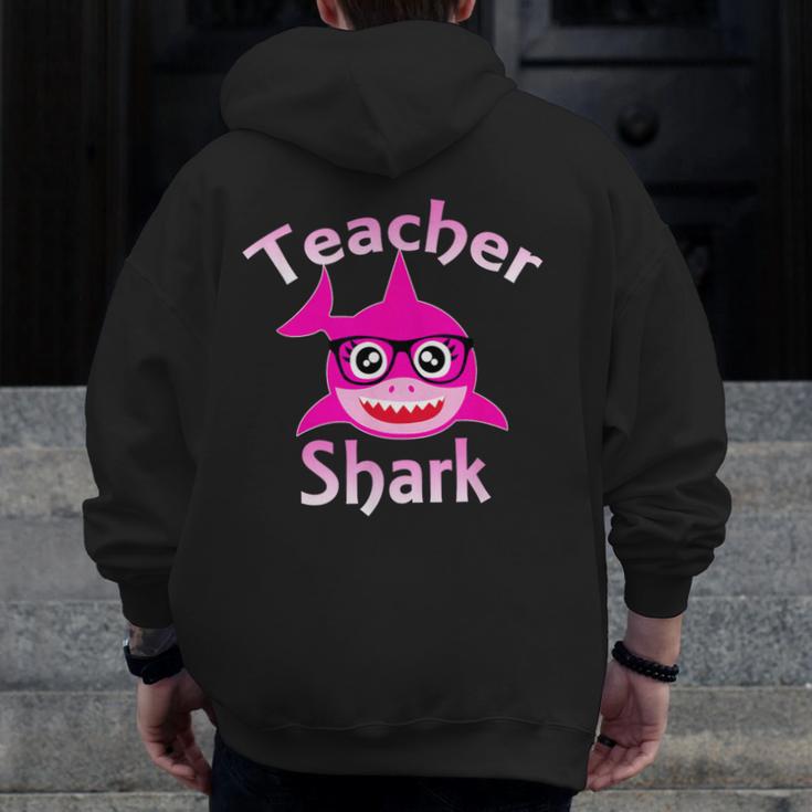 Teacher Shark Female Teacher Men Zip Up Hoodie Back Print, funny design Teacher Shark Female Teacher Men Zip Up Hoodie Back Print, funny design