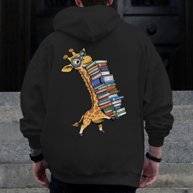 Teacher Shirt Giraffe Holding Books Bookworm Librarian Men Zip Up Hoodie Back Print, funny design Teacher Shirt Giraffe Holding Books Bookworm Librarian Men Zip Up Hoodie Back Print, funny design