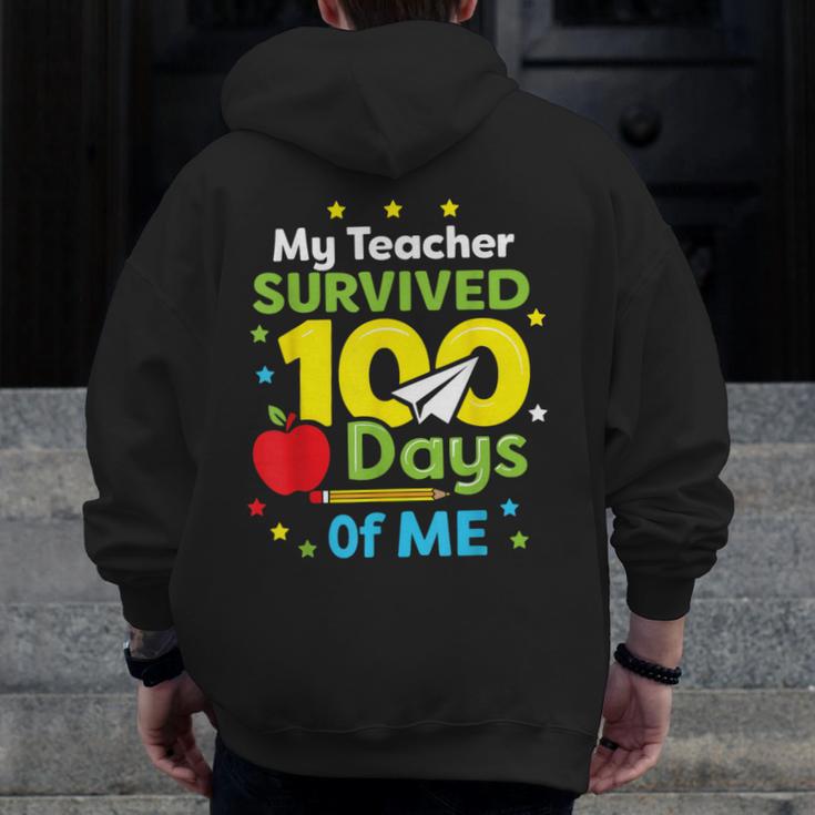 My Teacher Survived 100 Days Of Me Men Zip Up Hoodie Back Print, funny design My Teacher Survived 100 Days Of Me Men Zip Up Hoodie Back Print, funny design