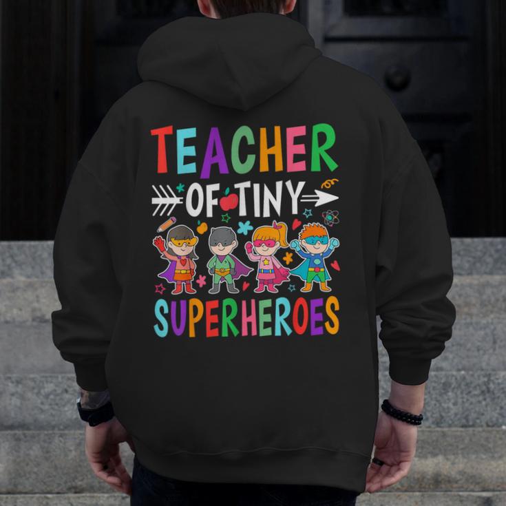 Teacher Of Tiny Superheroes Men Zip Up Hoodie Back Print, funny design Teacher Of Tiny Superheroes Men Zip Up Hoodie Back Print, funny design