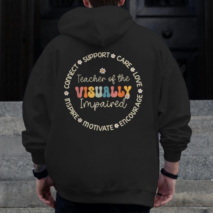 Teacher Of The Visually Impaired Appreciation Back To School Men Zip Up Hoodie Back Print, funny design