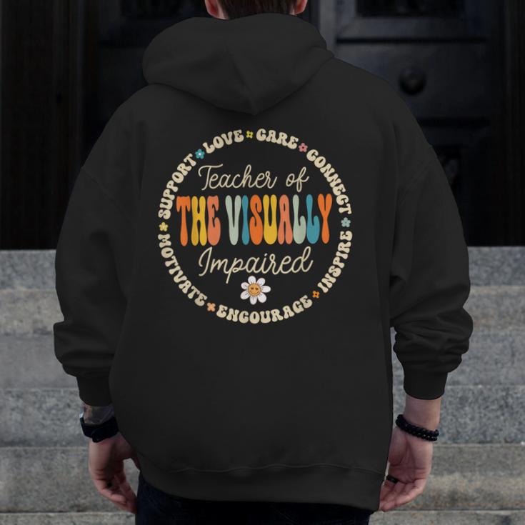 Teacher Of The Visually Impaired Back To School Team For Men Women Girls Kids Men Zip Up Hoodie Back Print, funny design
