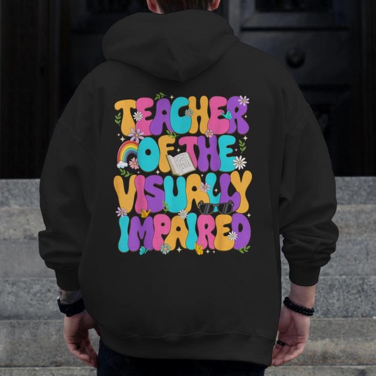 Teacher Of The Visually Impaired Blindness Awareness Men Zip Up Hoodie Back Print, funny design Teacher Of The Visually Impaired Blindness Awareness Men Zip Up Hoodie Back Print, funny design
