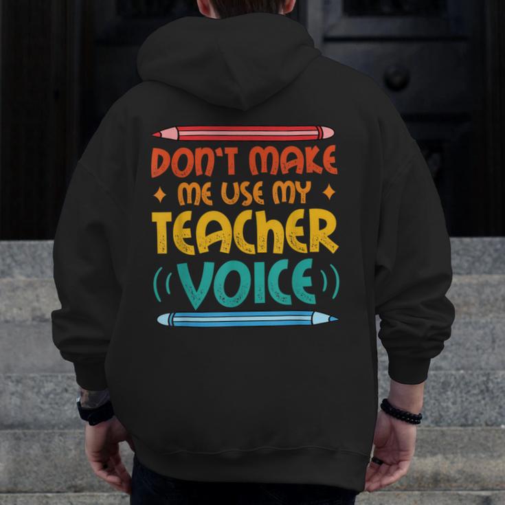 Teacher Voice Teacherlife Primary School Teacher Men Zip Up Hoodie Back Print, funny design Teacher Voice Teacherlife Primary School Teacher Men Zip Up Hoodie Back Print, funny design