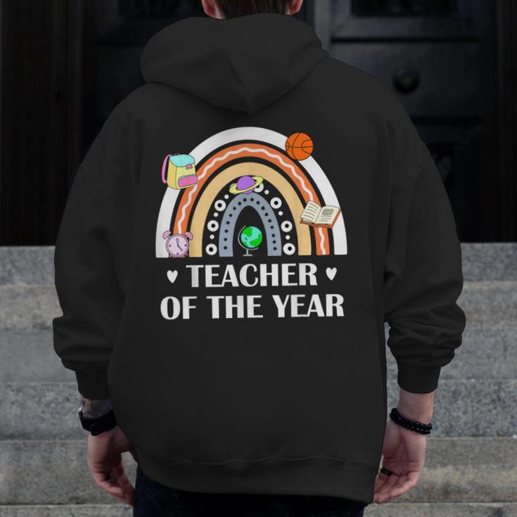Teacher Of The Year Best Teacher Ever Men Women Men Zip Up Hoodie Back Print, funny design