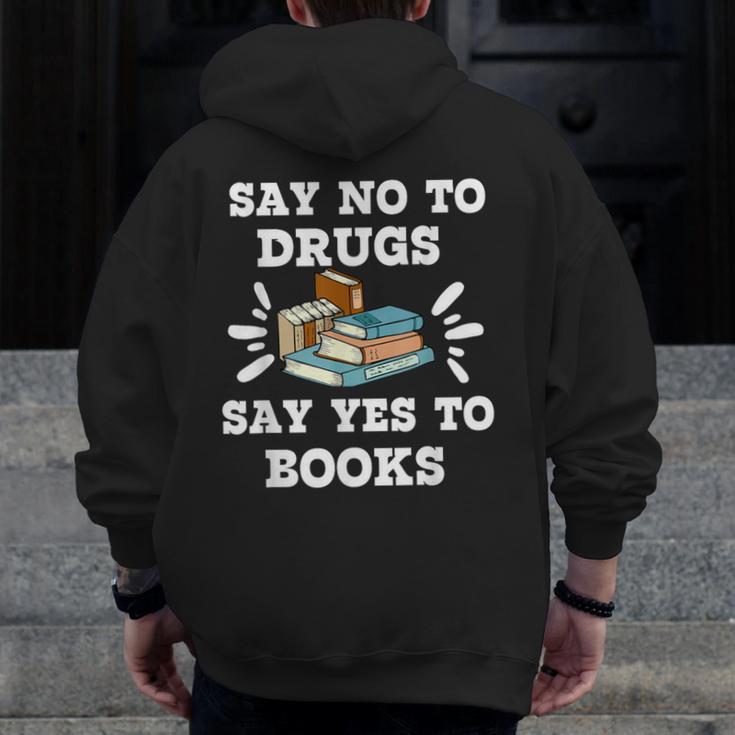 Teachers Red Ribbon Week Say No To Drugs Say Yes To Books Men Zip Up Hoodie Back Print, funny design Teachers Red Ribbon Week Say No To Drugs Say Yes To Books Men Zip Up Hoodie Back Print, funny design