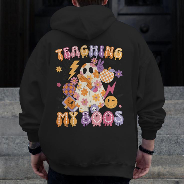 Teaching My Boos Ghost Halloween Costumes Teacher Men Women Men Zip Up Hoodie Back Print, funny design Teaching My Boos Ghost Halloween Costumes Teacher Men Women Men Zip Up Hoodie Back Print, funny design