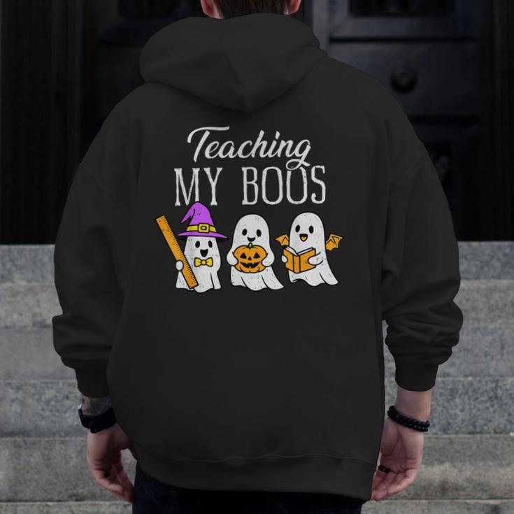 Teaching My Boos Ghost Teacher Halloween Spooky Educator Men Zip Up Hoodie Back Print, funny design Teaching My Boos Ghost Teacher Halloween Spooky Educator Men Zip Up Hoodie Back Print, funny design