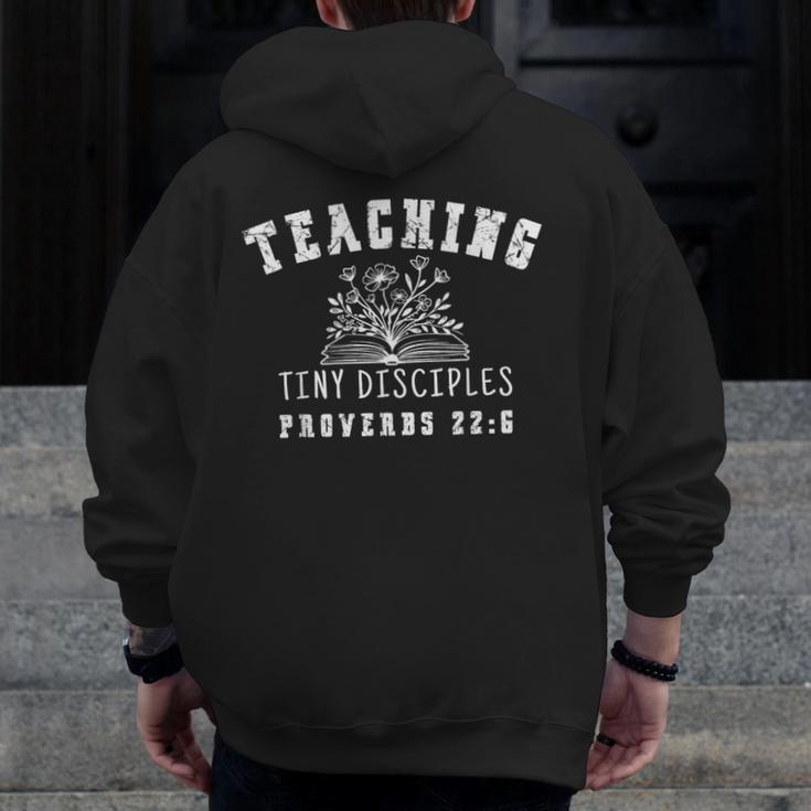 Teaching Tiny Disciples Christian Bible Verse Teacher Men Zip Up Hoodie Back Print, funny design Teaching Tiny Disciples Christian Bible Verse Teacher Men Zip Up Hoodie Back Print, funny design