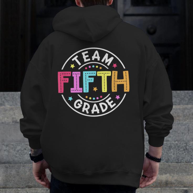 Team Fifth Grade Teacher Back To School 5th Grade Squad Kids Men Zip Up Hoodie Back Print, funny design Team Fifth Grade Teacher Back To School 5th Grade Squad Kids Men Zip Up Hoodie Back Print, funny design