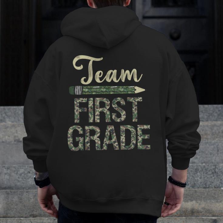 Team First Grade Camo 1st Grade Teacher Camouflage Men Zip Up Hoodie Back Print, First Grade Teacher Gifts, funny design Team First Grade Camo 1st Grade Teacher Camouflage Men Zip Up Hoodie Back Print, First Grade Teacher Gifts, funny design
