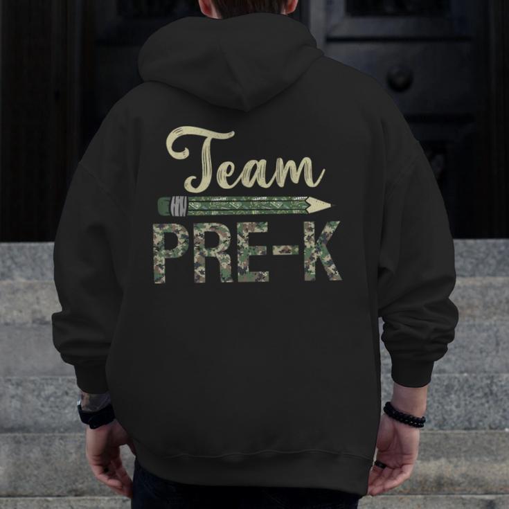 Team Pre-K Camo Pre-K Teacher Camouflage Men Zip Up Hoodie Back Print, funny design Team Pre-K Camo Pre-K Teacher Camouflage Men Zip Up Hoodie Back Print, funny design