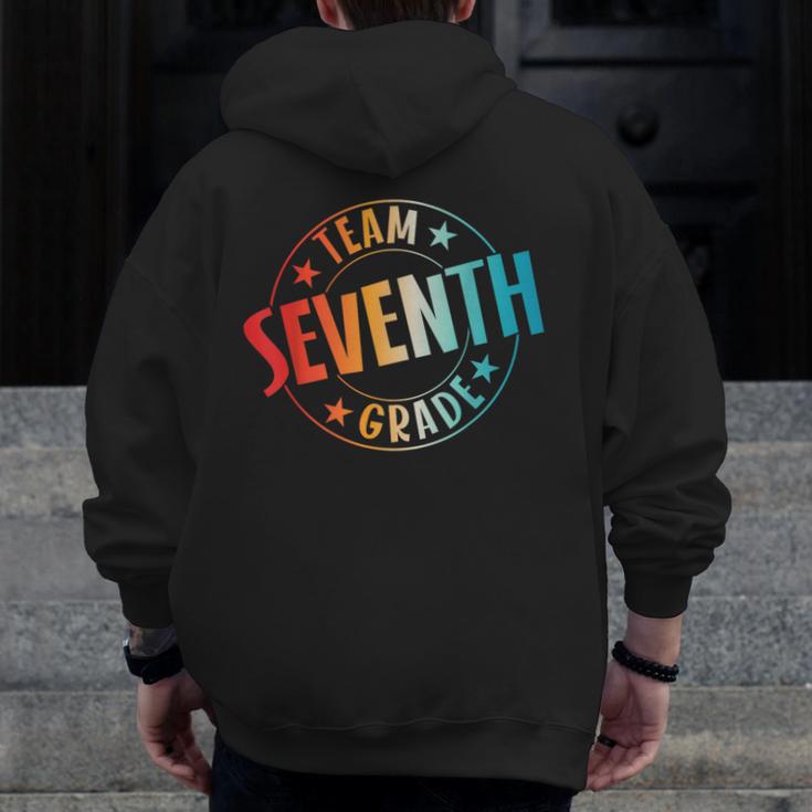 Team Seventh Grade Teacher Student Back To School 7th Grade Men Zip Up Hoodie Back Print, funny design Team Seventh Grade Teacher Student Back To School 7th Grade Men Zip Up Hoodie Back Print, funny design