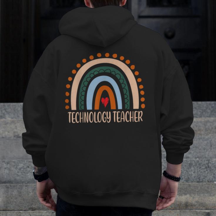 Technology Teacher Rainbow Appreciation Day Back To School For Men Women Men Zip Up Hoodie Back Print, funny design Technology Teacher Rainbow Appreciation Day Back To School For Men Women Men Zip Up Hoodie Back Print, funny design
