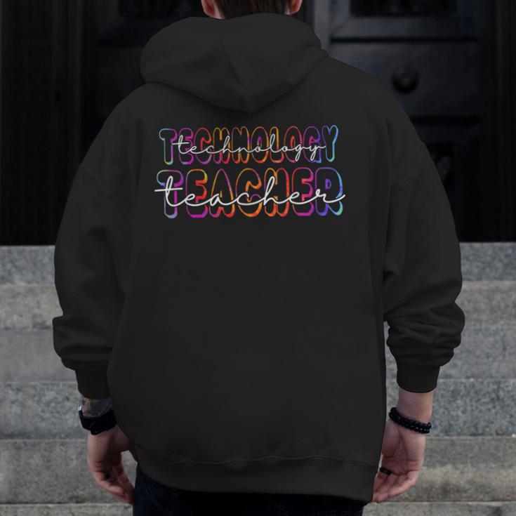 Technology Teacher Student First Day Back To School Tie Dye For Men Women Girls Kids Men Zip Up Hoodie Back Print, funny design Technology Teacher Student First Day Back To School Tie Dye For Men Women Girls Kids Men Zip Up Hoodie Back Print, funny design