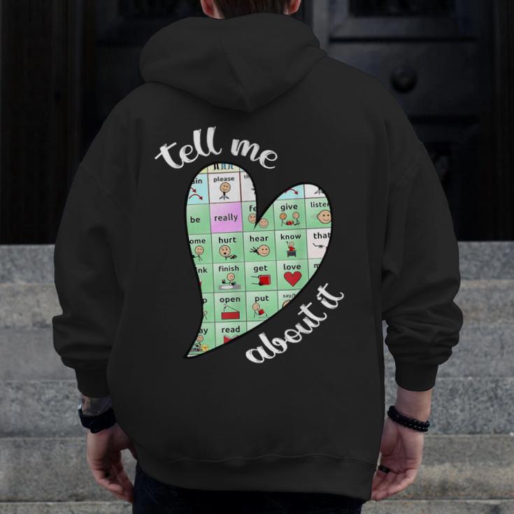 Tell Me About It Speech Pathology Aac Sped Teacher Men Zip Up Hoodie Back Print, funny design Tell Me About It Speech Pathology Aac Sped Teacher Men Zip Up Hoodie Back Print, funny design