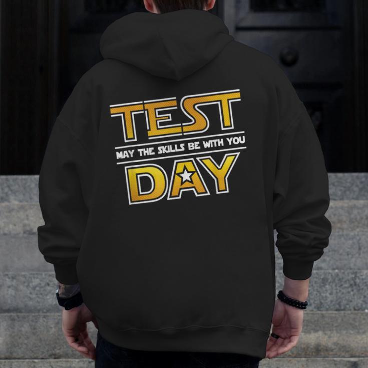 Test Day Testing May The Skills Be With You School Teacher Men Zip Up Hoodie Back Print, funny design Test Day Testing May The Skills Be With You School Teacher Men Zip Up Hoodie Back Print, funny design