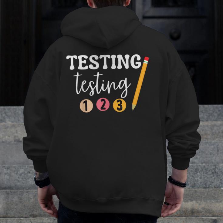Testing Testing 123 Cute Math Teacher Student Test Day Men Women Girls Kids Men Zip Up Hoodie Back Print, funny design Testing Testing 123 Cute Math Teacher Student Test Day Men Women Girls Kids Men Zip Up Hoodie Back Print, funny design