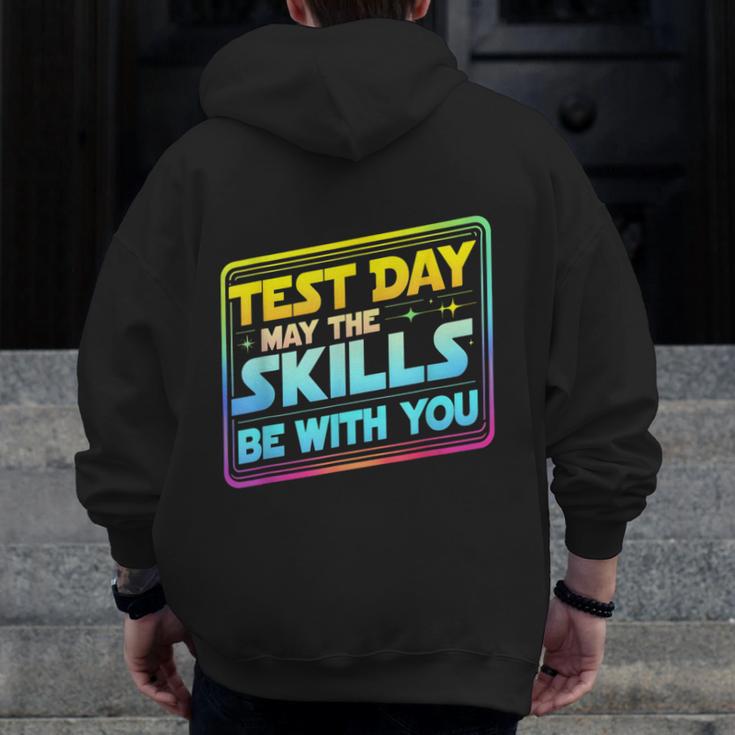 Testing Day Test Day May The Skills Be With You Teacher Men Zip Up Hoodie Back Print, funny design Testing Day Test Day May The Skills Be With You Teacher Men Zip Up Hoodie Back Print, funny design