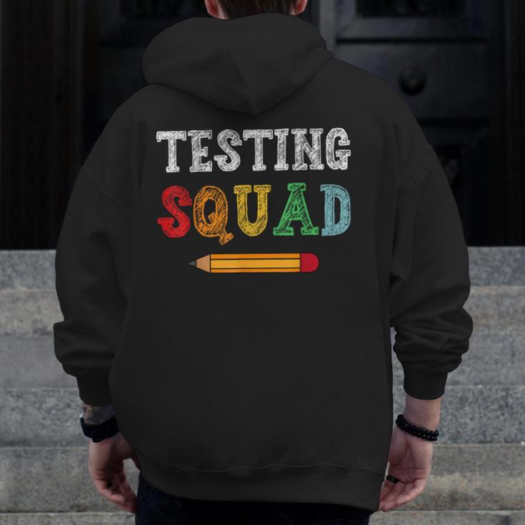 Testing Squad Costume Test Day Teacher Student School Men Zip Up Hoodie Back Print, funny design Testing Squad Costume Test Day Teacher Student School Men Zip Up Hoodie Back Print, funny design