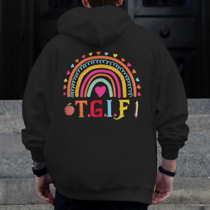 TGIF Teacher Appreciation Alphabet Thank God It's Friday For Men Women Girls Kids Men Zip Up Hoodie Back Print, funny design TGIF Teacher Appreciation Alphabet Thank God It's Friday For Men Women Girls Kids Men Zip Up Hoodie Back Print, funny design