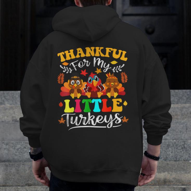 Thankful For My Little Turkeys Teacher Thanksgiving Teachers Men Zip Up Hoodie Back Print, funny design Thankful For My Little Turkeys Teacher Thanksgiving Teachers Men Zip Up Hoodie Back Print, funny design