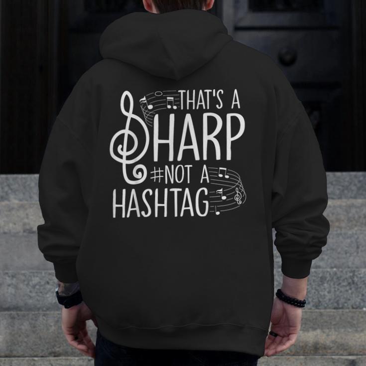 That's a Sharp Not a Hashtag Music Teacher Musicians Men Zip Up Hoodie Back Print, funny design That's a Sharp Not a Hashtag Music Teacher Musicians Men Zip Up Hoodie Back Print, funny design