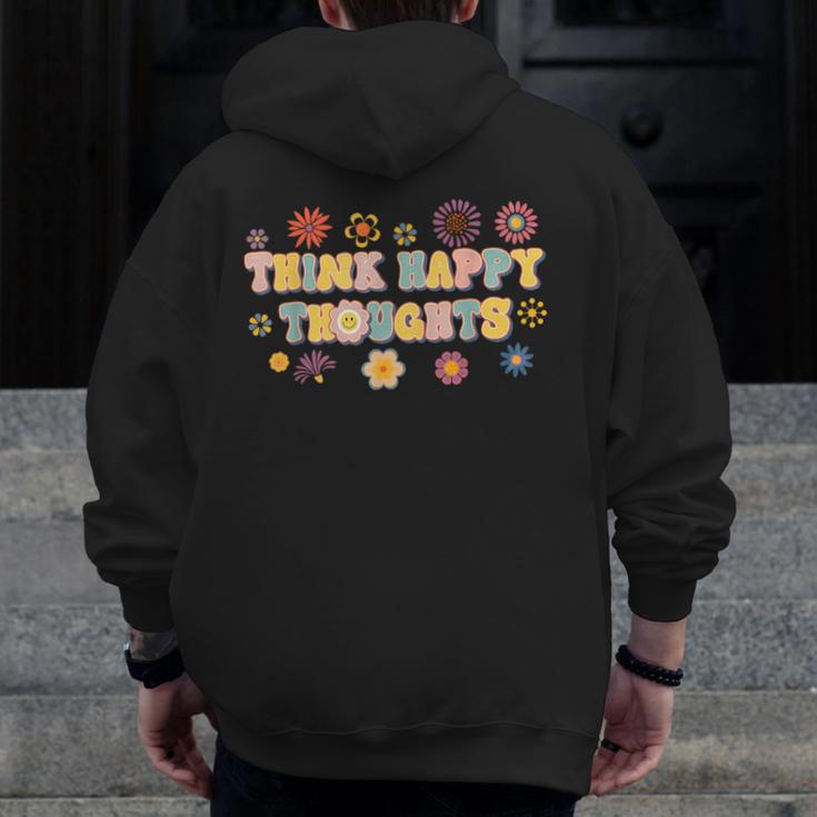 Think Happy Thoughts Teens Spring Positive Message Teachers For Men Women Girls Kids Men Zip Up Hoodie Back Print, funny design Think Happy Thoughts Teens Spring Positive Message Teachers For Men Women Girls Kids Men Zip Up Hoodie Back Print, funny design
