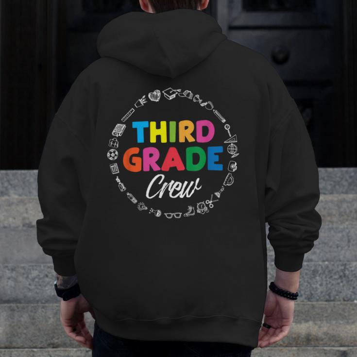 Third Grade Crew First Day Of School 3rd Grade Teacher Men Zip Up Hoodie Back Print, First Grade Teacher Gifts, funny design