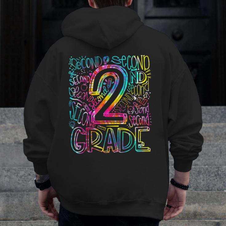 Tie Dye 2nd Grade Typography Team Second Grade Teacher Men Zip Up Hoodie Back Print, 2nd Grade Teacher Gifts, funny design Tie Dye 2nd Grade Typography Team Second Grade Teacher Men Zip Up Hoodie Back Print, 2nd Grade Teacher Gifts, funny design