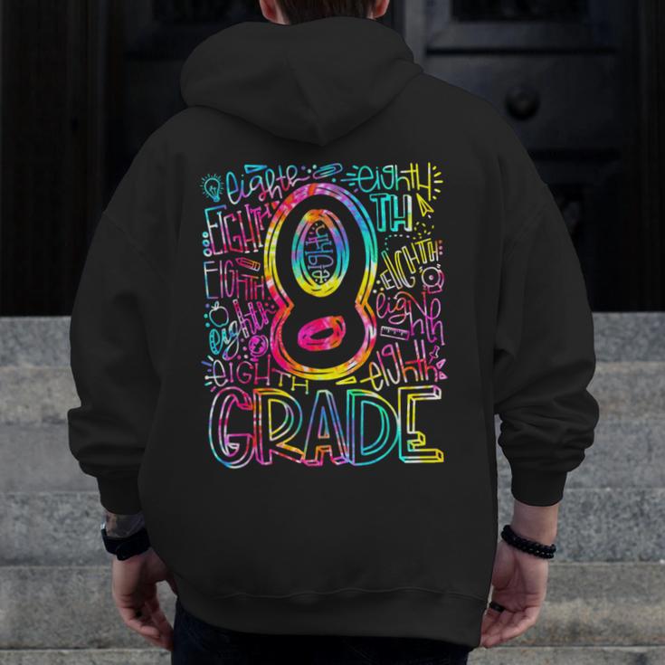 Tie Dye 8th Grade Typography Team Eighth Grade Teacher Men Zip Up Hoodie Back Print, funny design