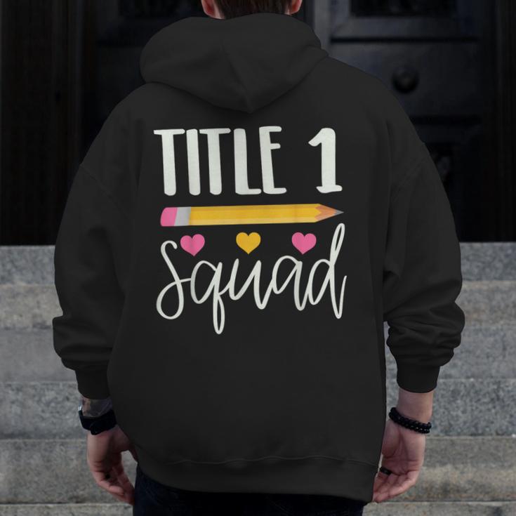 Title 1 Reading Teacher Shirt Men Zip Up Hoodie Back Print, funny design