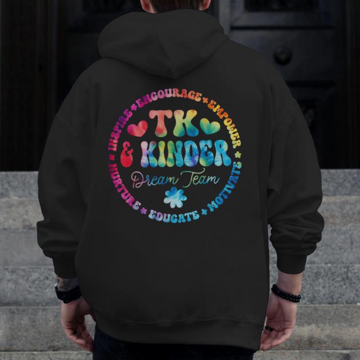 TK & Kinder Dream Team Transitional Kindergarten Teacher Men Zip Up Hoodie Back Print, funny design