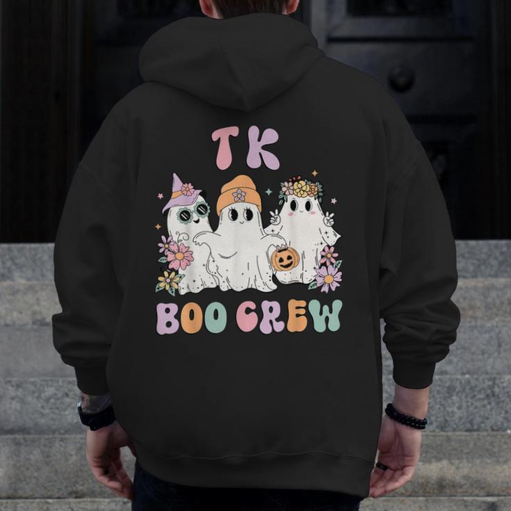 TK Boo Crew Retro Groovy Halloween Floral Ghost TK Teacher Men Zip Up Hoodie Back Print, Groovy Teacher Gifts, funny design TK Boo Crew Retro Groovy Halloween Floral Ghost TK Teacher Men Zip Up Hoodie Back Print, Groovy Teacher Gifts, funny design