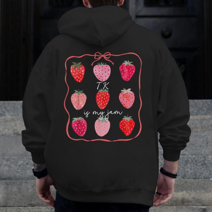 TK Is My Jam Transitional Kindergarten TK Teacher Strawberry Men Zip Up Hoodie Back Print, funny design TK Is My Jam Transitional Kindergarten TK Teacher Strawberry Men Zip Up Hoodie Back Print, funny design