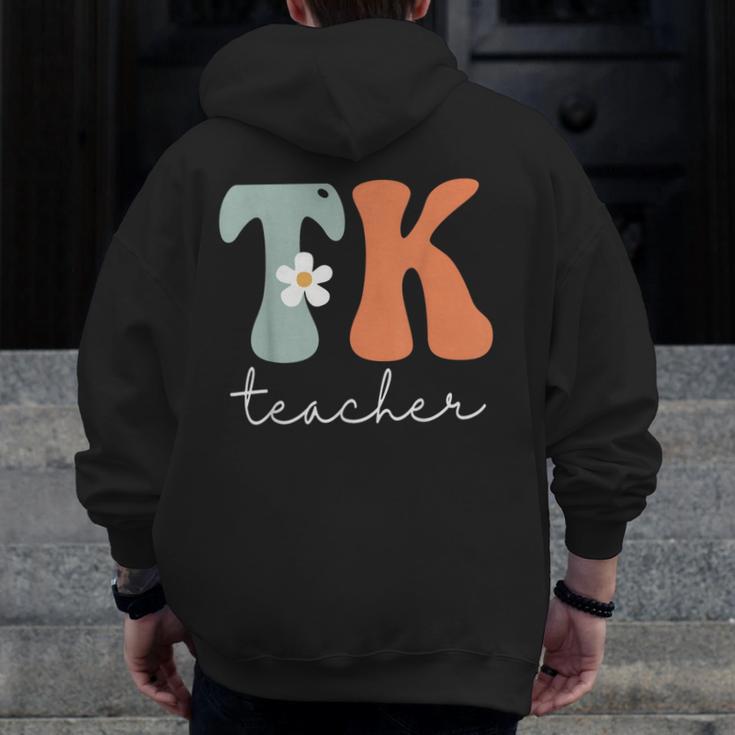 TK Teacher Retro Groovy Vintage Happy First Day Of School Men Zip Up Hoodie Back Print, Groovy Teacher Gifts, funny design TK Teacher Retro Groovy Vintage Happy First Day Of School Men Zip Up Hoodie Back Print, Groovy Teacher Gifts, funny design