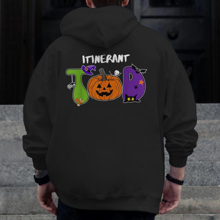 TOD Itinerant Teacher Of The Deaf Halloween ASL Interpreters Men Zip Up Hoodie Back Print, funny design TOD Itinerant Teacher Of The Deaf Halloween ASL Interpreters Men Zip Up Hoodie Back Print, funny design