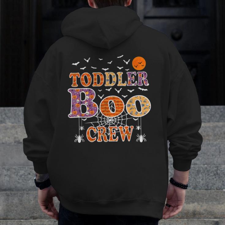 Toddler Boo Crew Halloween Daycare Teacher Kids Men Zip Up Hoodie Back Print, funny design