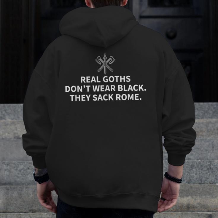 History Teacher Real Goths Sack Rome Men Zip Up Hoodie Back Print, History Teacher Gifts, funny design History Teacher Real Goths Sack Rome Men Zip Up Hoodie Back Print, History Teacher Gifts, funny design
