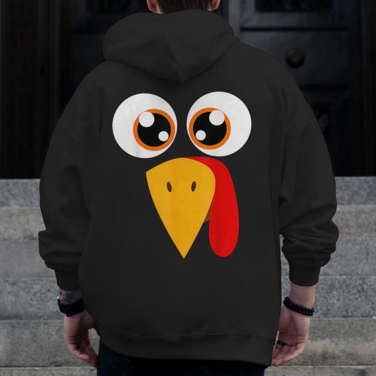 Turkey Face Halloween Costume Thanksgiving Teacher Nurse Men Zip Up Hoodie Back Print, funny design Turkey Face Halloween Costume Thanksgiving Teacher Nurse Men Zip Up Hoodie Back Print, funny design