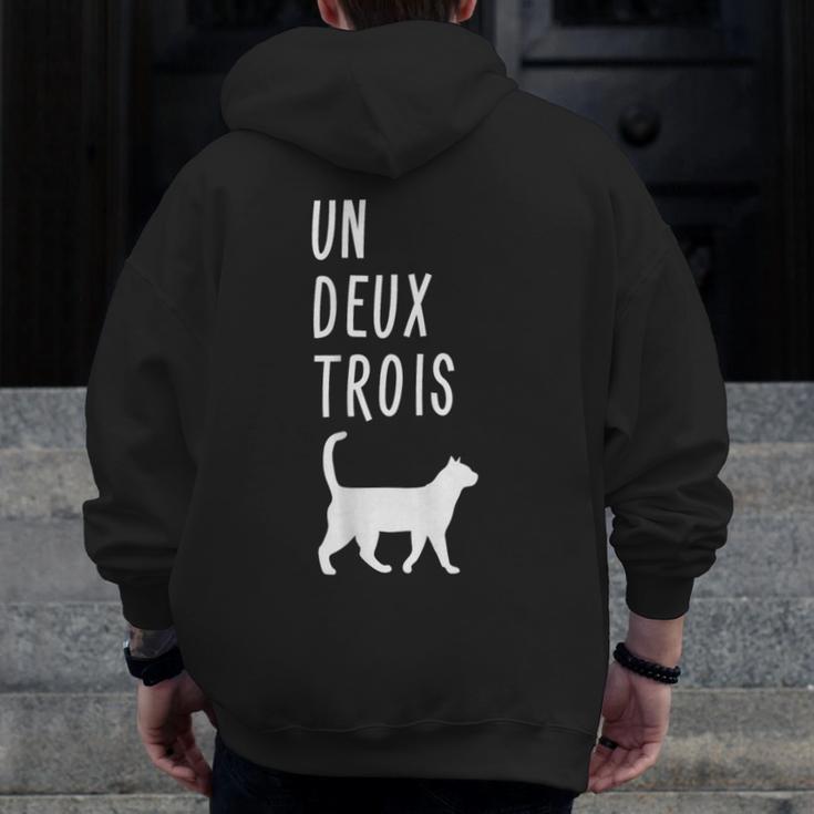 Un Deux Trois Cat Shirt French Teacher Men Zip Up Hoodie Back Print, funny design Un Deux Trois Cat Shirt French Teacher Men Zip Up Hoodie Back Print, funny design