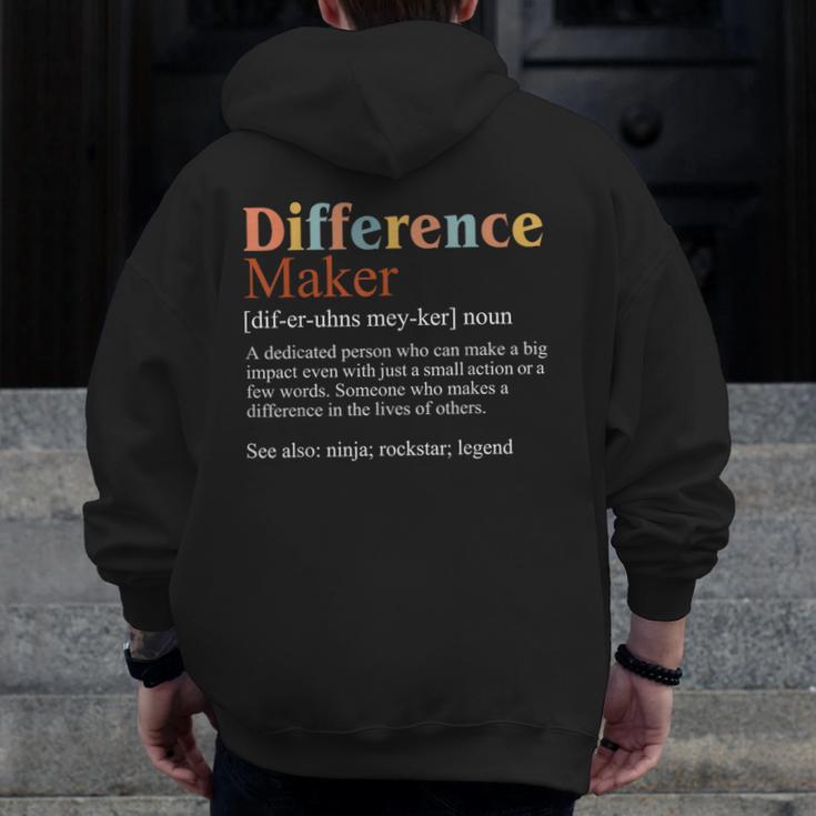 Vintage Difference Maker Definition Teachers Mom Boss Women Men Zip Up Hoodie Back Print, Couple Gifts, funny design Vintage Difference Maker Definition Teachers Mom Boss Women Men Zip Up Hoodie Back Print, Couple Gifts, funny design